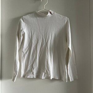 (2for$10) Tabi White Mock Neck Nutcraker Embroidery Long Sleeve S